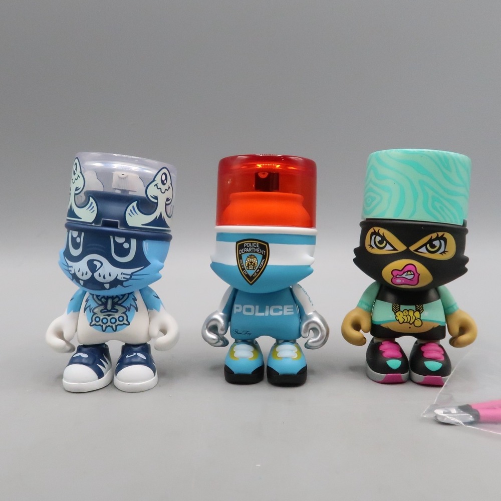 3 Superplastic Janky Figure‎ Lot Add Fuel, Sket One NYPD, Reds